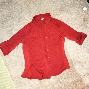Red Button Up Shirt